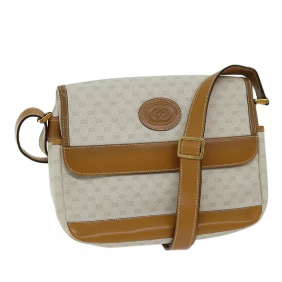 GUCCI Micro GG Supreme Shoulder Bag PVC Beige 001 106 0185 Auth am6133 - Picture 1 of 16